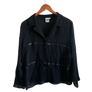 Johnny Was collection Black long sleeve top